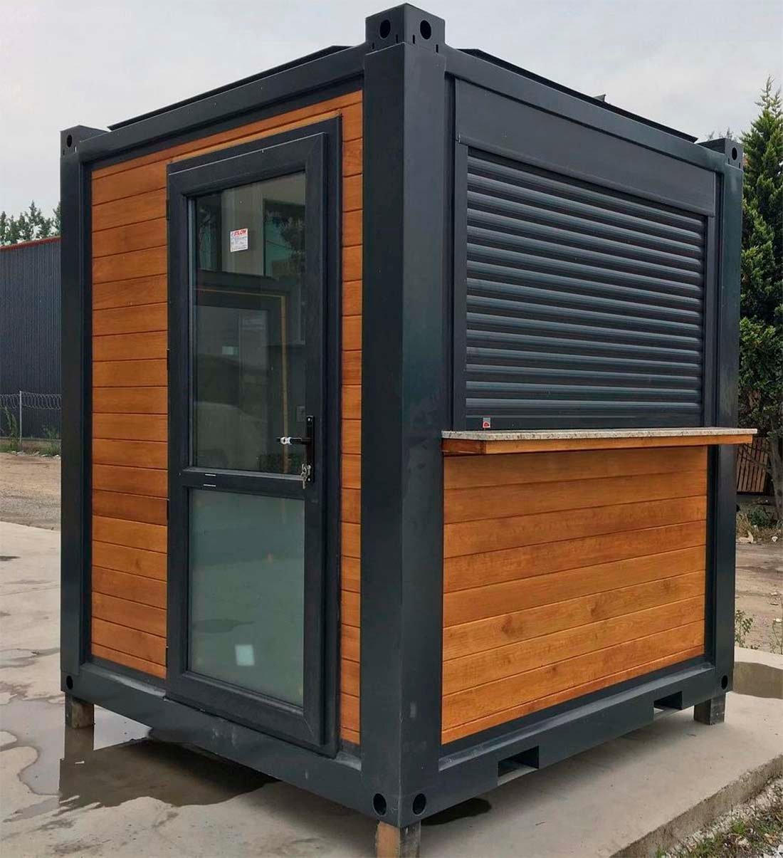 Container Kiosque Commercial avec Volet Roulant et Comptoir Container Kiosque Commercial avec Volet Roulant et Comptoir