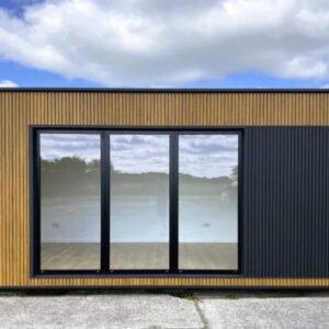 Container Bureau Panoramique 18 m² Design Bois & Anthracite